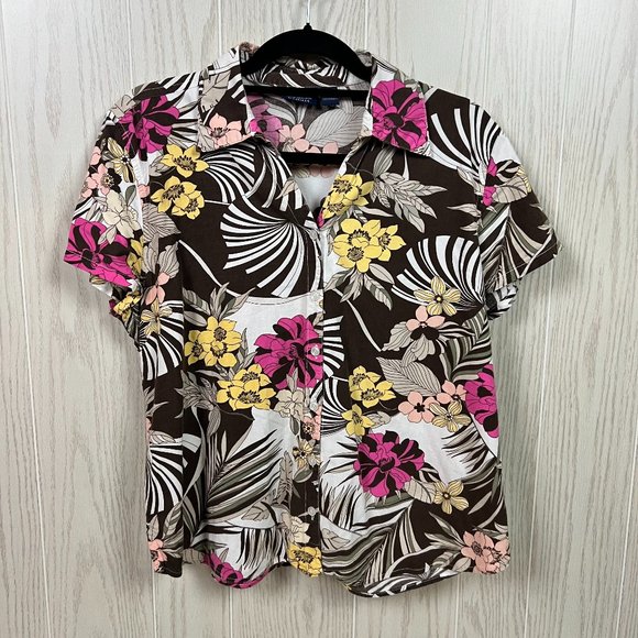 Gloria Vanderbilt Tops - Women's Vintage Gloria Vanderbilt Hawaiian Aloha button up top SZ L